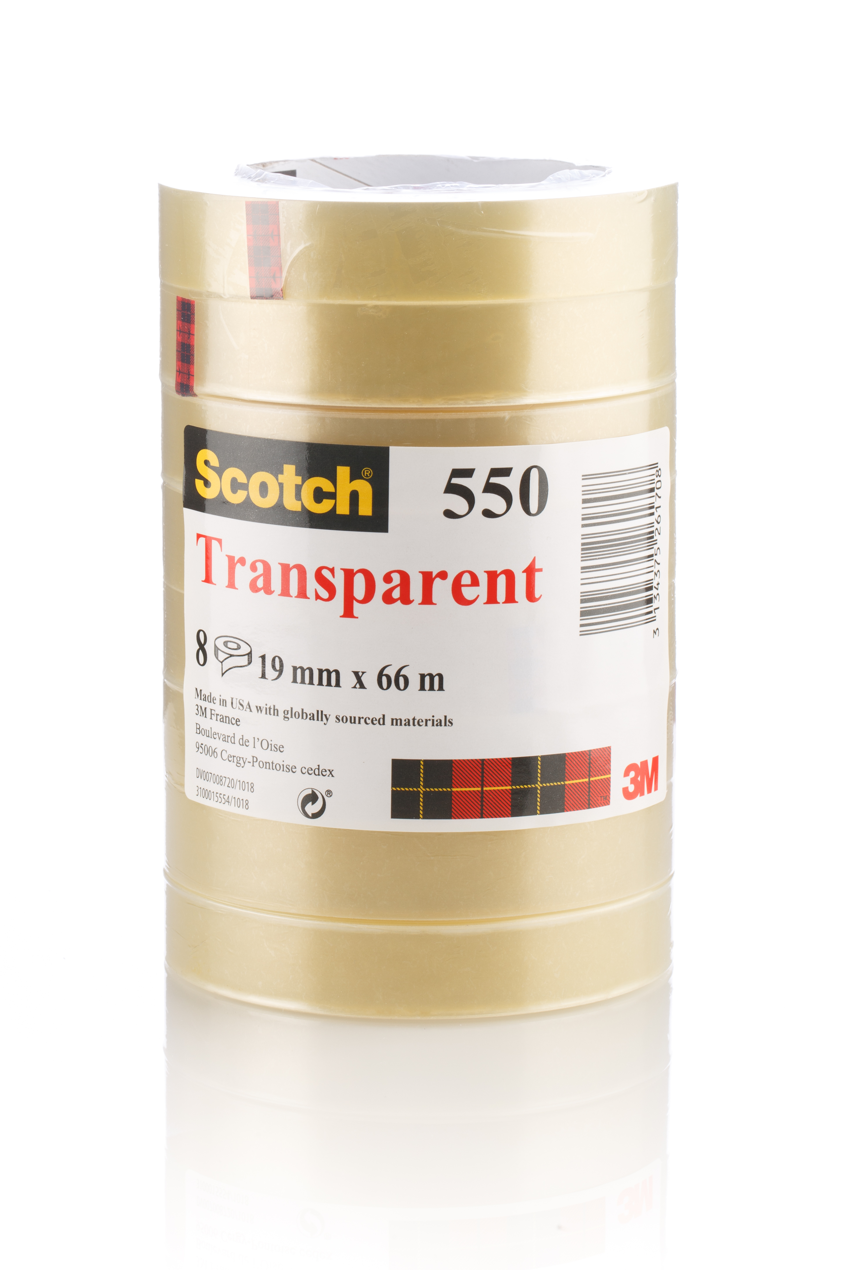 3M 550 Clear Scotch 550 Office Tape 19mm x 66m