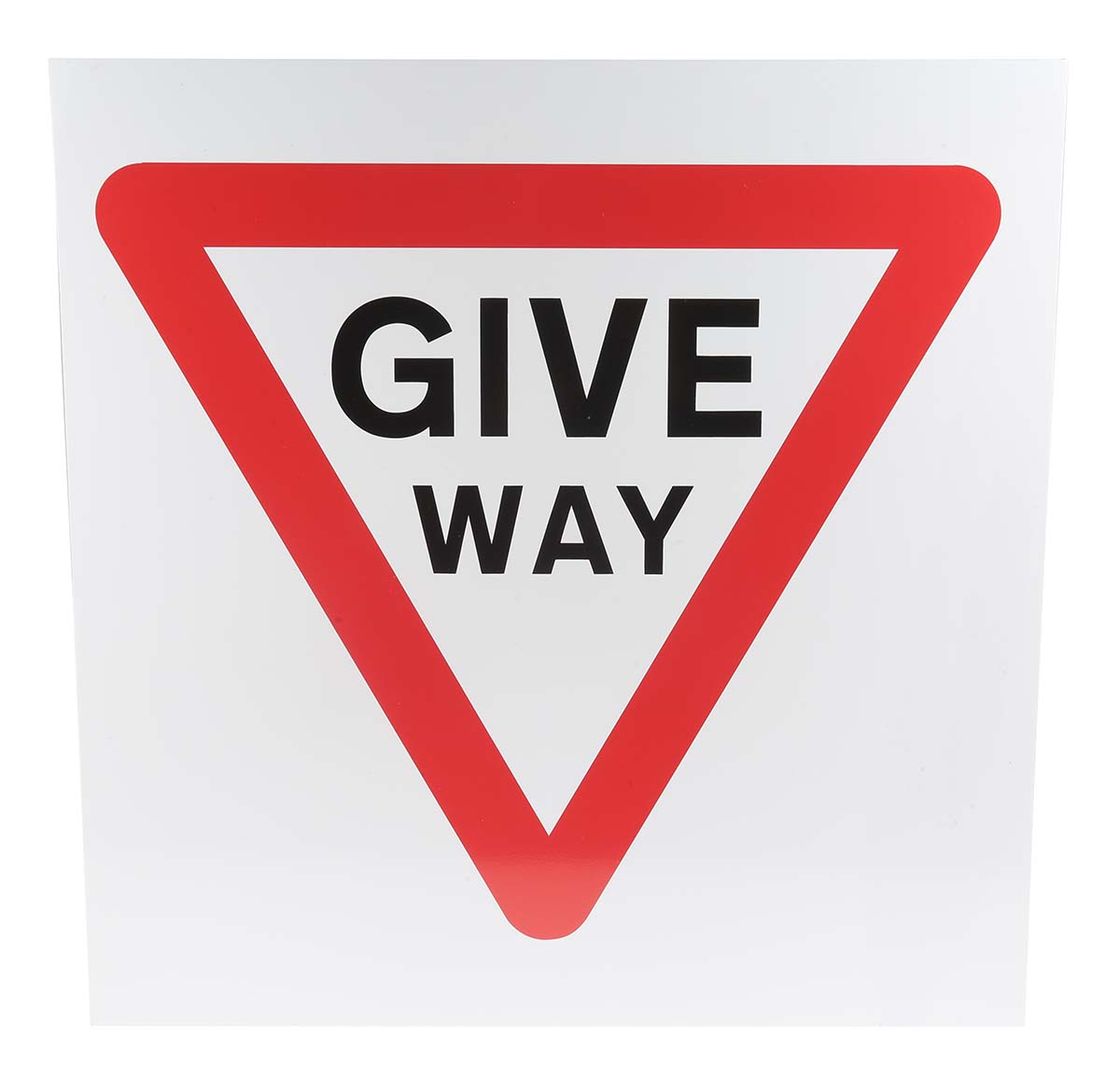 RS PRO Plastic Give Way Road Traffic Sign, H450 mm W450mm