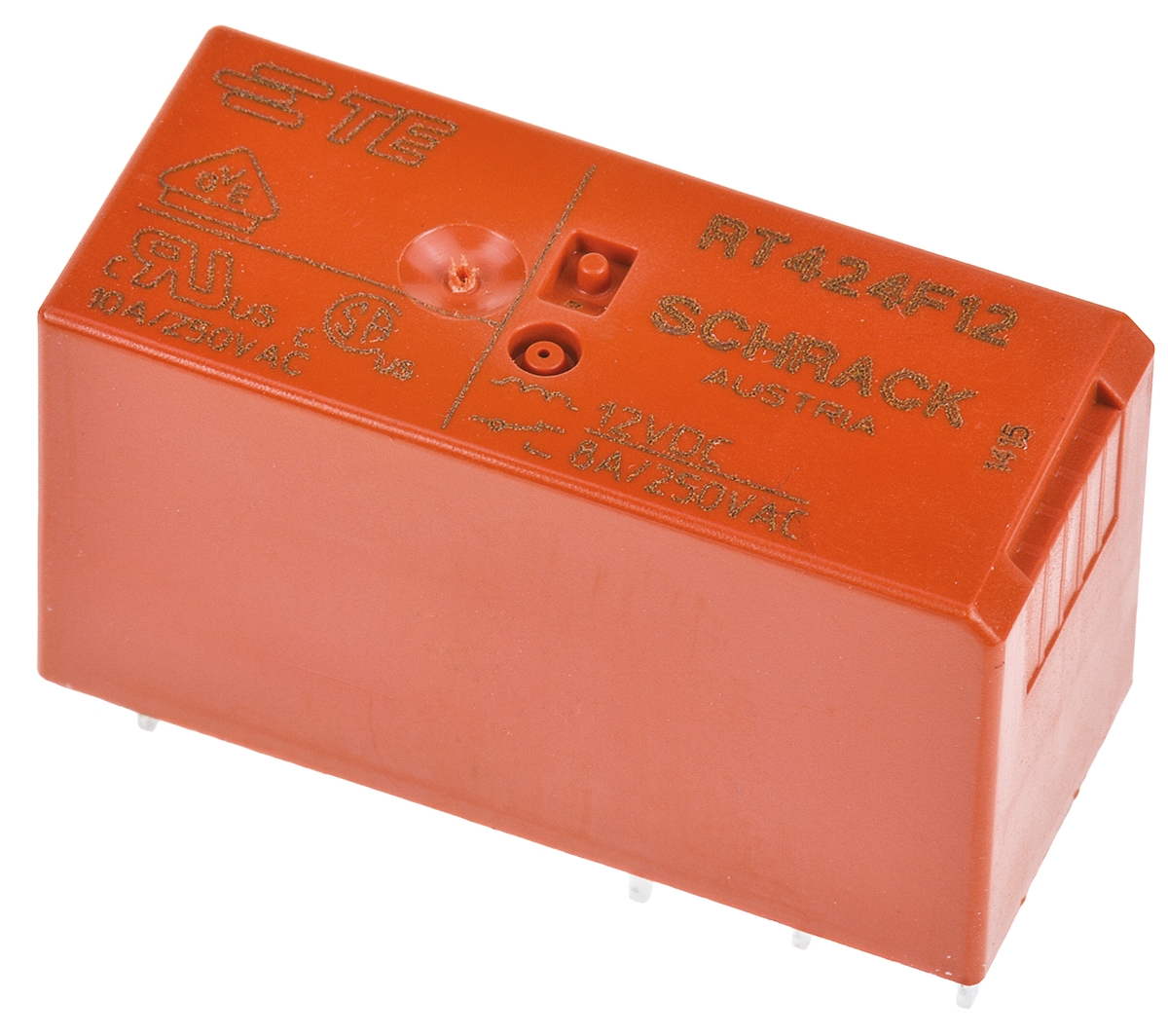 TE Connectivity PCB Mount Latching Power Relay, 12V dc Coil, 8A Switching Current, DPDT