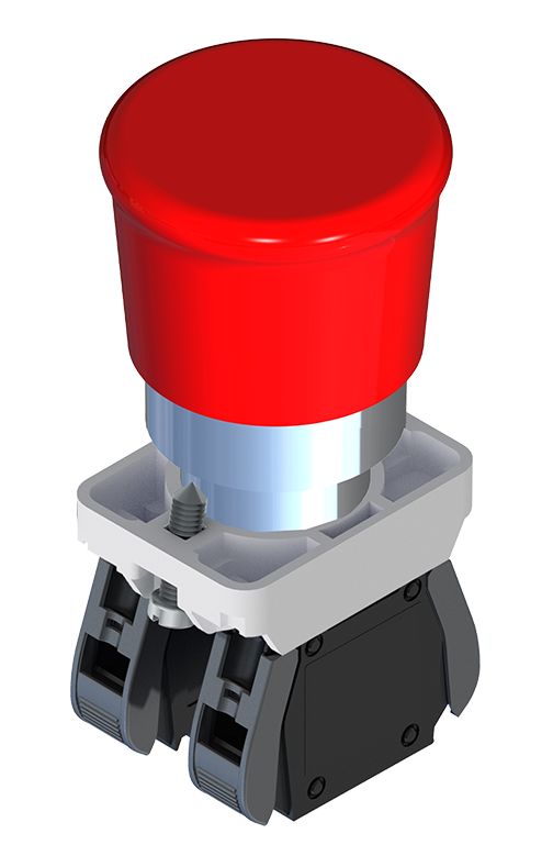 RS PRO Push Button Switch, Snap Action, Panel Mount, 22.5mm Cutout, 1NO+1NC, IP20, IP65