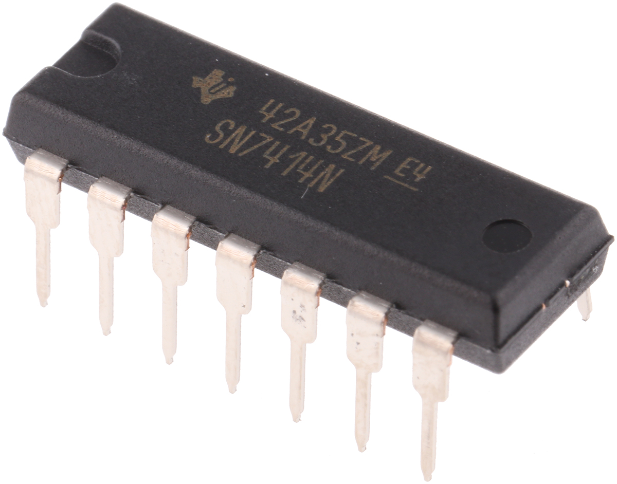 Texas Instruments SN7414N Hex Schmitt Trigger Inverter, 14-Pin PDIP