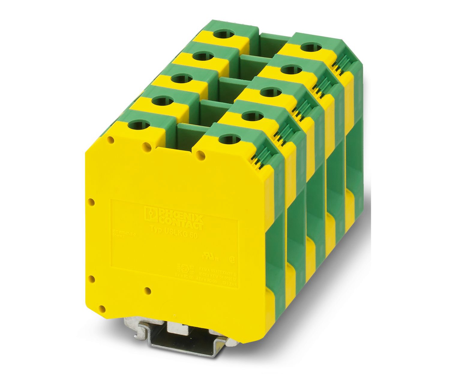 Phoenix Contact 1-Way DIN Rail Earth Modular Terminal Block, 50mm²
