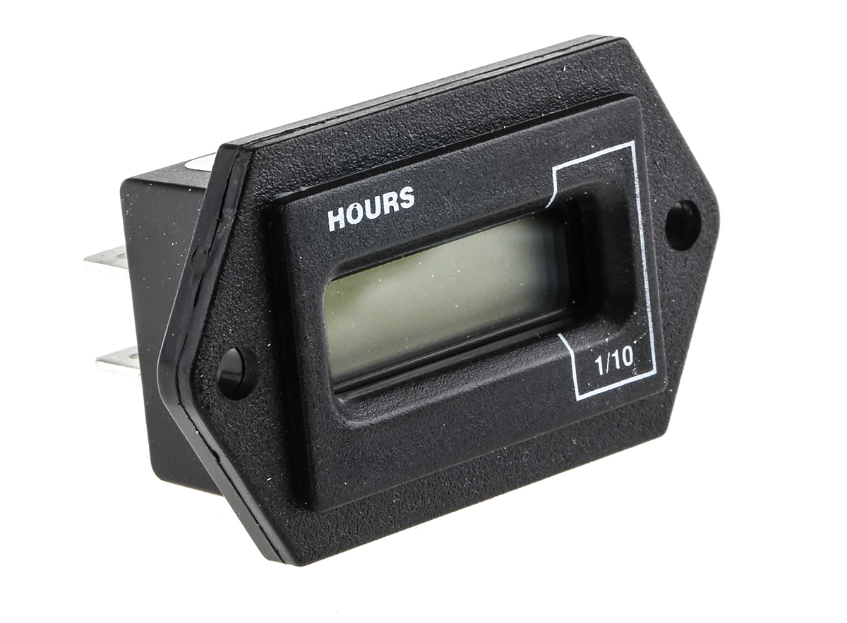 Curtis Hour Meter, 6 Digit LCD, 5 → 12 V dc, 6 → 12 V ac