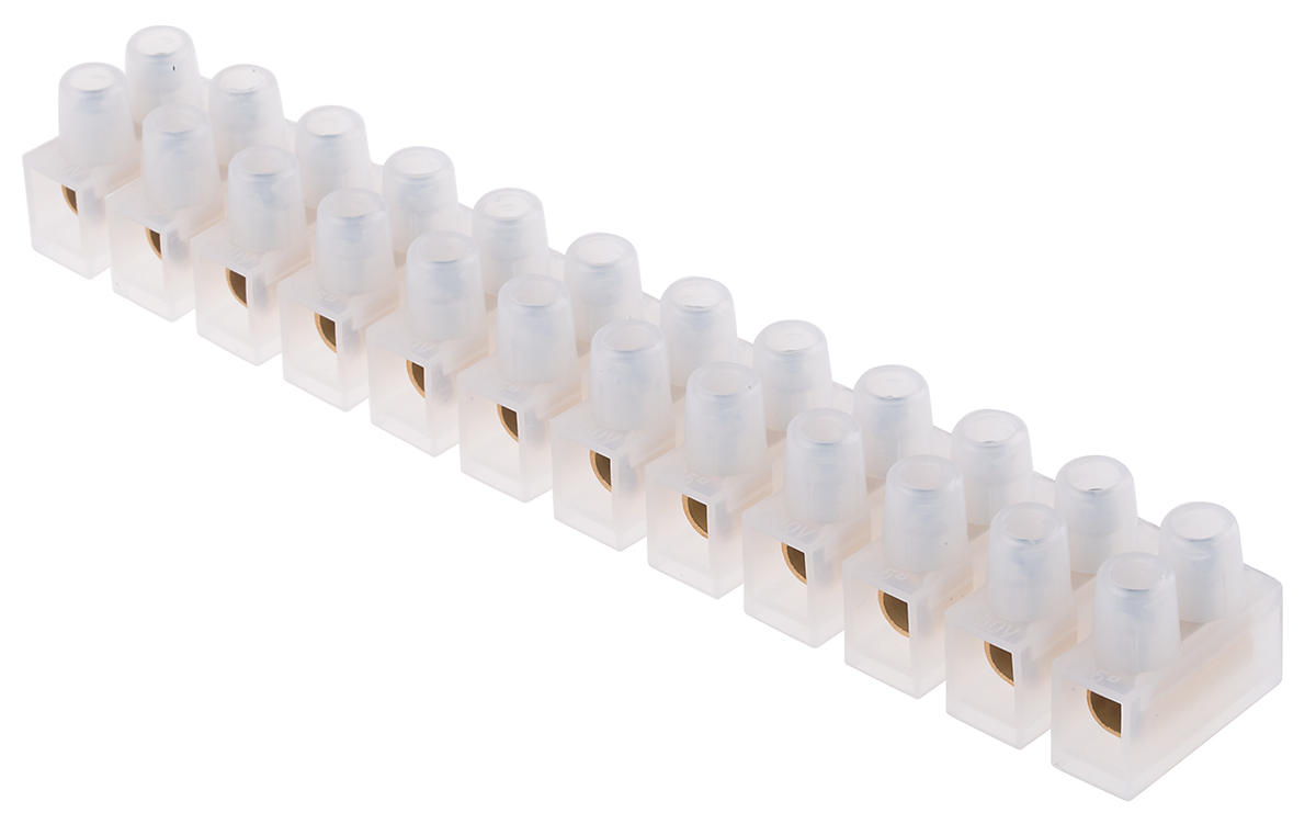RS PRO Non-Fused Terminal Block, 12-Way, 60 → 101A, 4 AWG Wire, Screw Down Termination