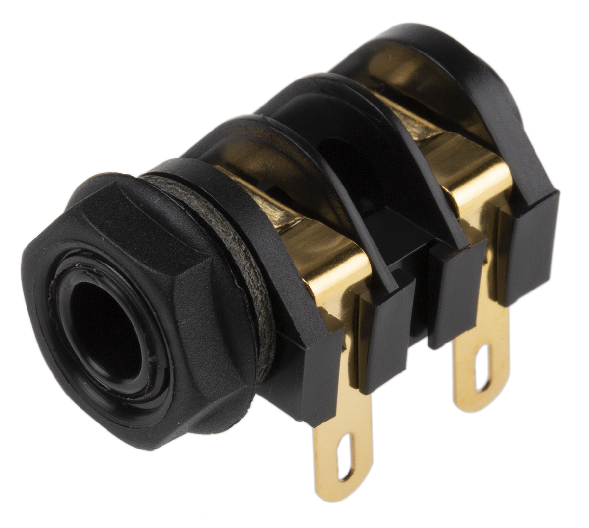 RS PRO Jack Connector 6.35 mm Panel Mount Mono Socket, 2Pole 5A