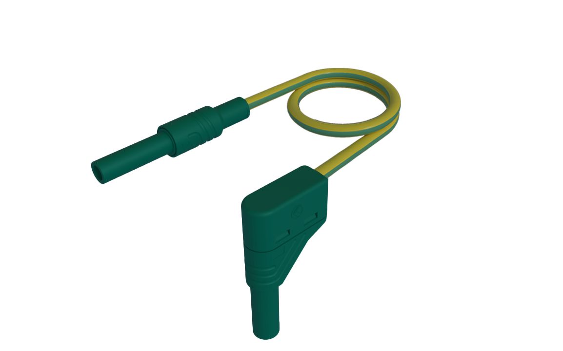 Hirschmann Test & Measurement 4 mm Test Probe Lead, 32A, Green/Yellow, 1m Lead Length