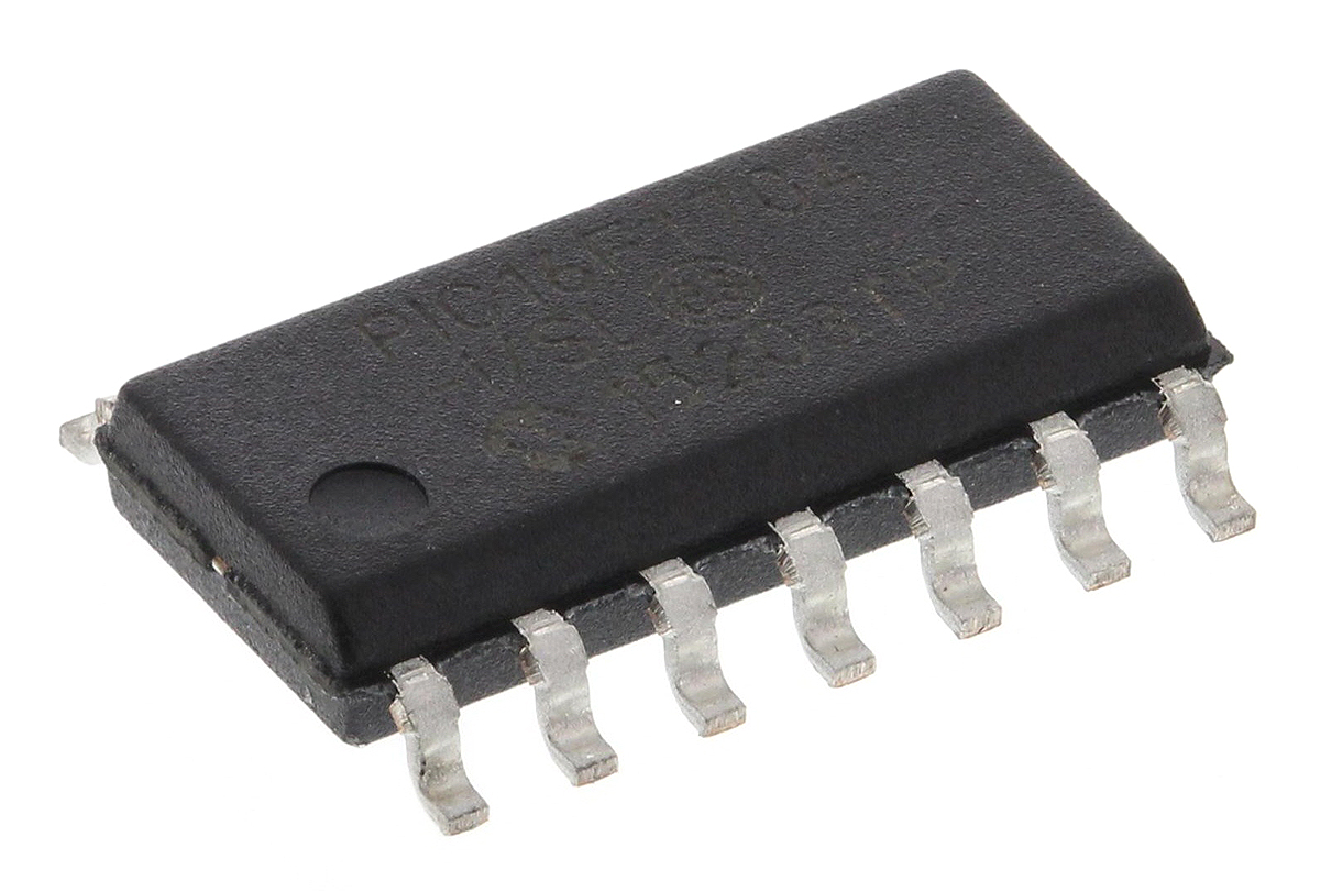 Microchip, 8 bit PIC, PIC16F1704 Microcontroller, 32 MHz, 7kB FLASH, 14-Pin SOIC
