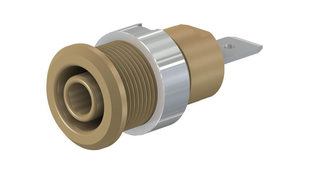 Staubli Brown Socket Banana Plug, 4 mm Connector, Screw Termination, 32A, 1kV, Nickel Plating