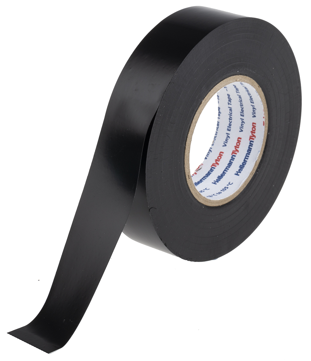 HellermannTyton HelaTape Flex Black Electrical Tape, 19mm x 20m