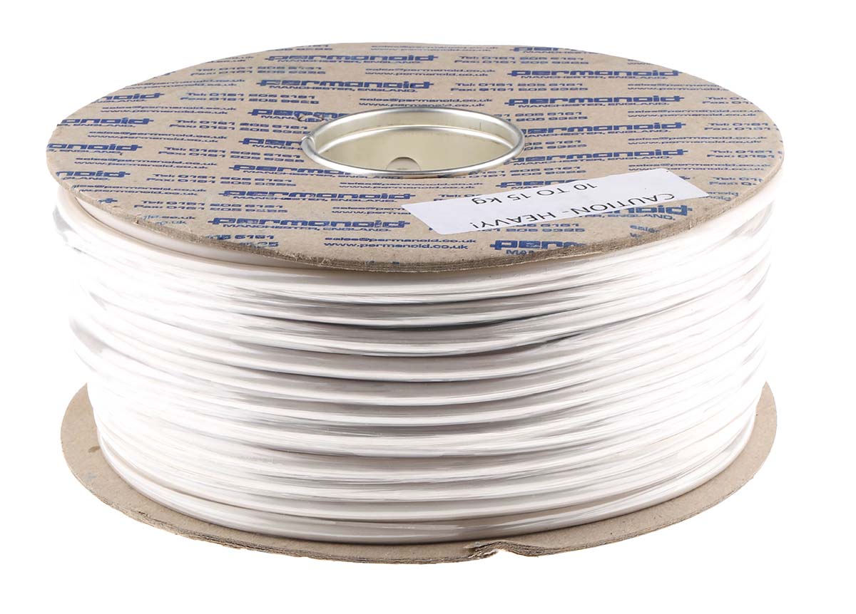 RS PRO 3183Y 1 mm² 3 Core Power Cable, H05VV-F, White PVC, 100m