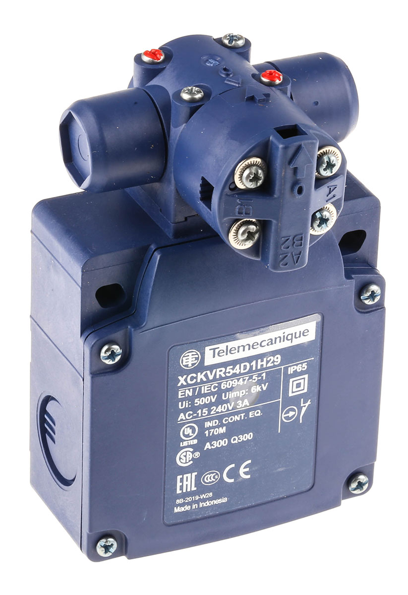 Telemecanique Sensors XCKVR Series Rod Limit Switch, 2NC, IP65, 4P, Plastic Housing, 240V ac Max, 10A Max