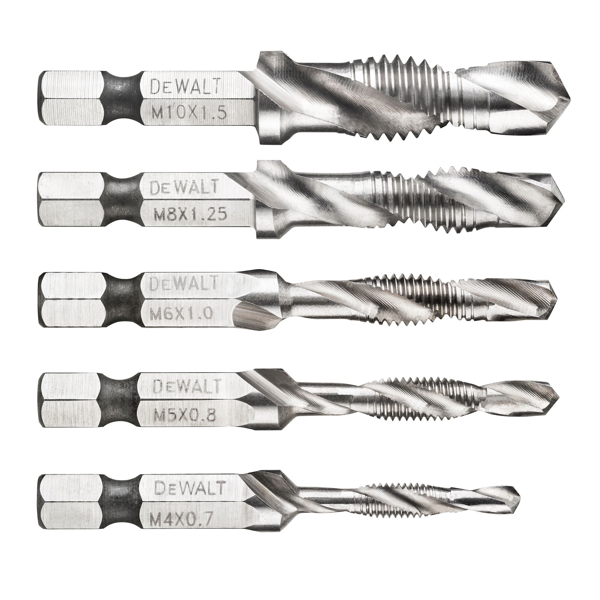 DeWALT Threading Tap 1.5mm Pitch Metric Standard Machine Tap M4, M5, M6, M8, M10 Thread