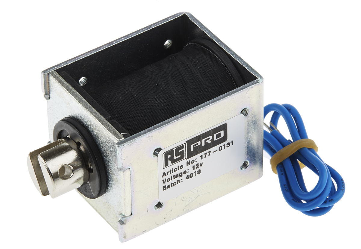 RS PRO Linear Solenoid, 12 V dc, 50 x 37 x 41 mm