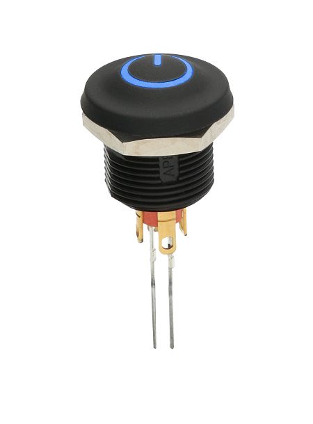 APEM IX Series Illuminated Illuminated Push Button Switch, Momentary, Panel Mount, 12mm Cutout, NC/NO, Blue LED, 28V