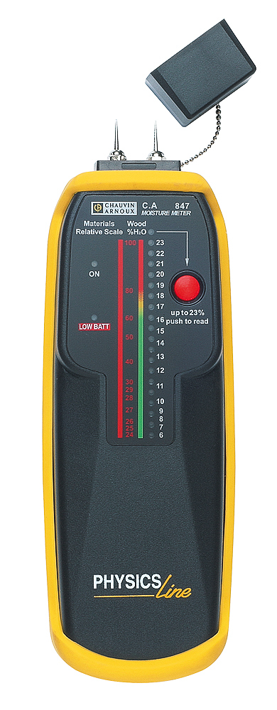 Chauvin Arnoux CA 847 Moisture Meter, 100 % RH Max, Battery-Powered