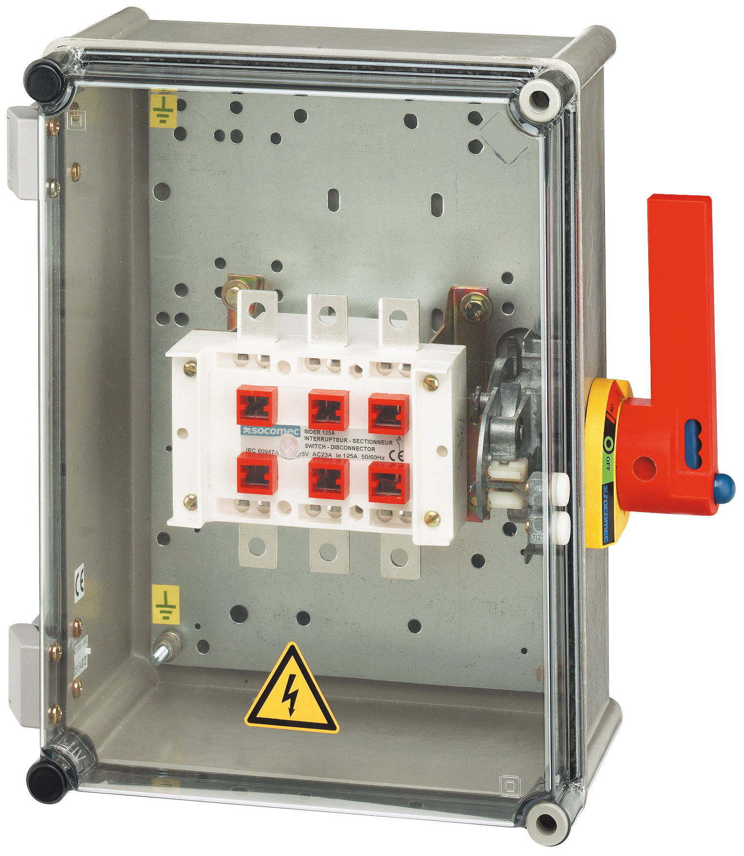 Socomec 3 Pole Wall Mount Isolator Switch - 200A Maximum Current, IP55
