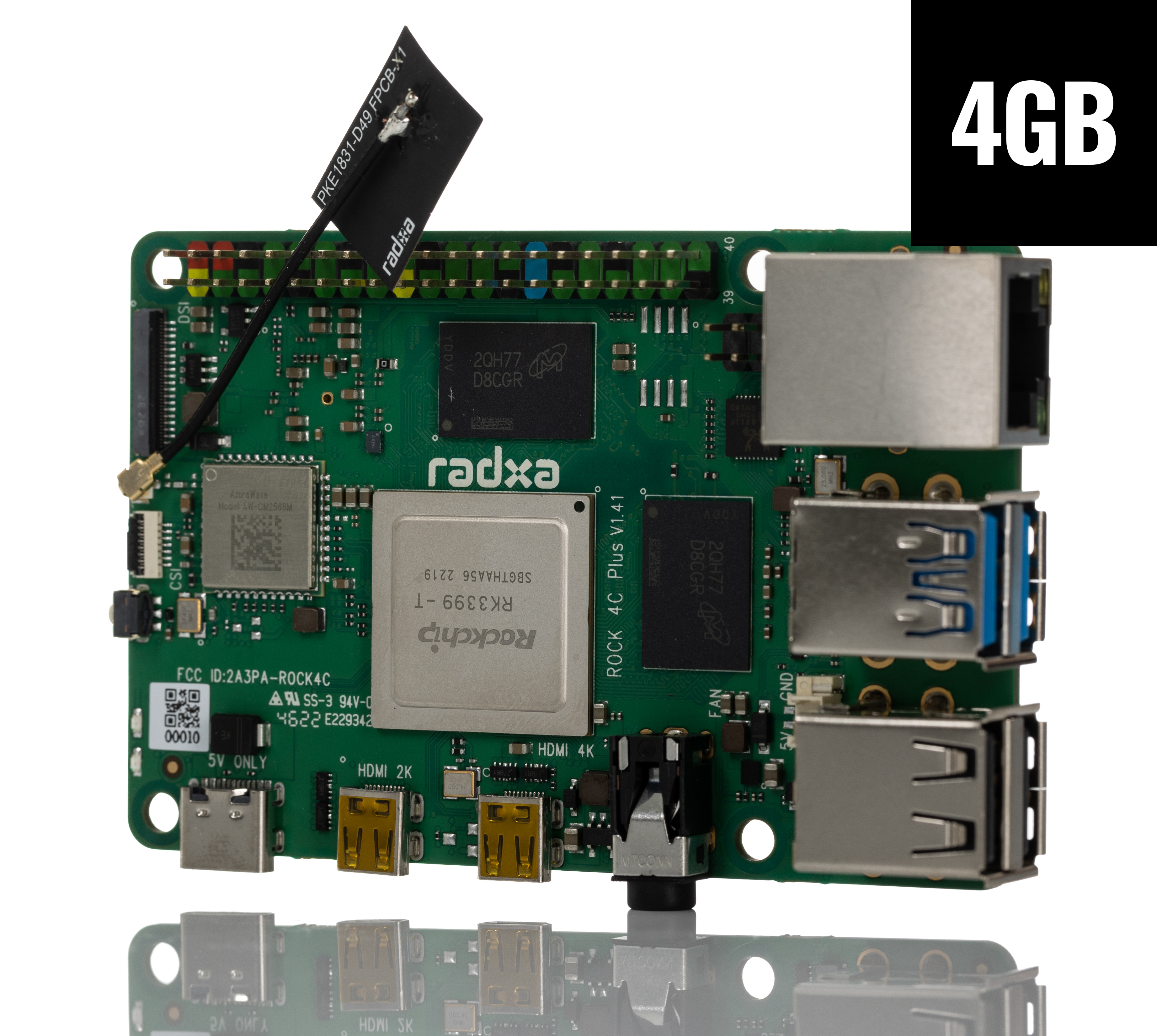 Okdo Bulk ROCK 4 Model C+ 4GB Single Board Computer- Box of 100