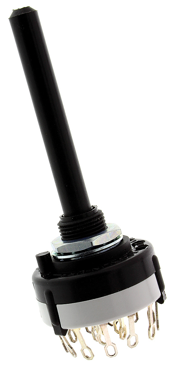 Lorlin, 3 Position 4PST Rotary Switch, 150 mA@ 250 V ac, Solder Tab