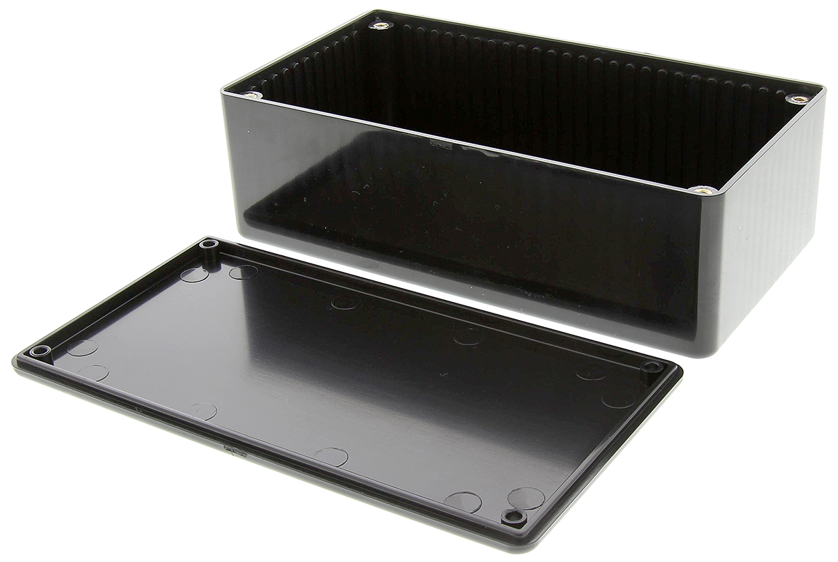 Hammond 1591 Series Black Flame Retardant ABS Enclosure, IP54, Black Lid, 150 x 80 x 50mm