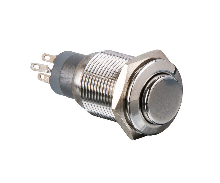 Bulgin Push Button Switch, Momentary, Panel Mount, 16.2mm Cutout, DPDT, 50V