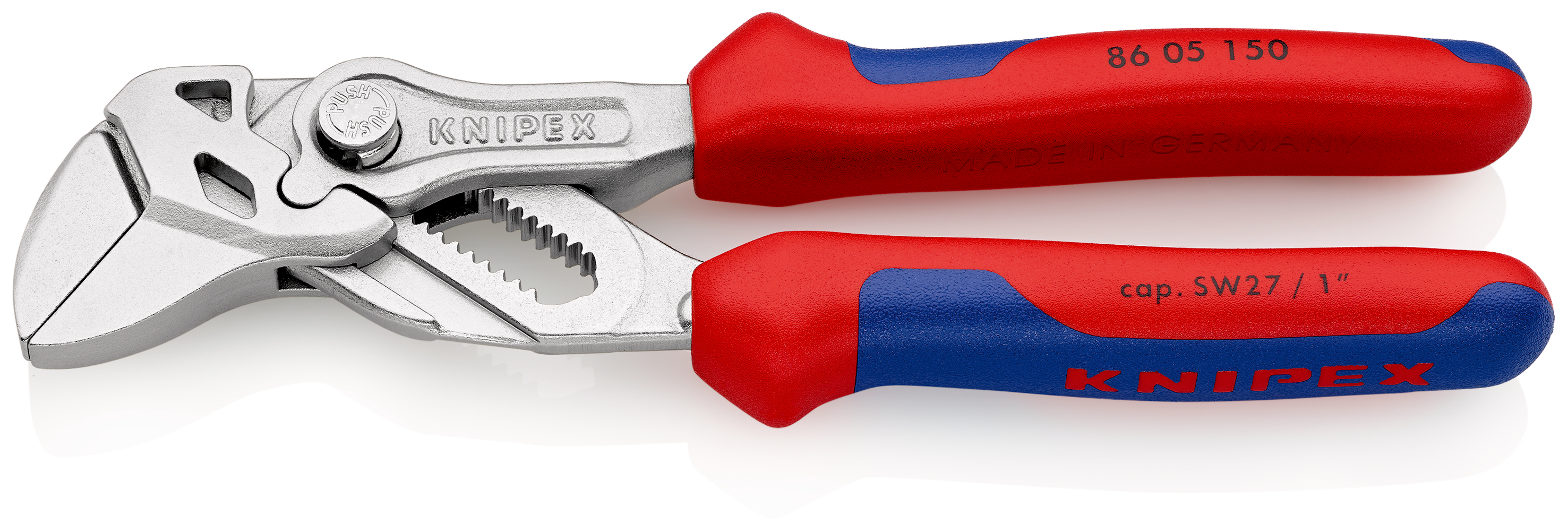 Knipex Plier Wrench, 150 mm Overall, Angled, Bent, Flat, Straight Tip