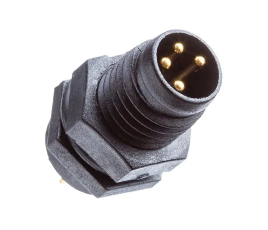 Amphenol Industrial Industrial Circular Connector, 3 Contacts, Panel, M8 Connector, Plug, Male, IP67, M Series