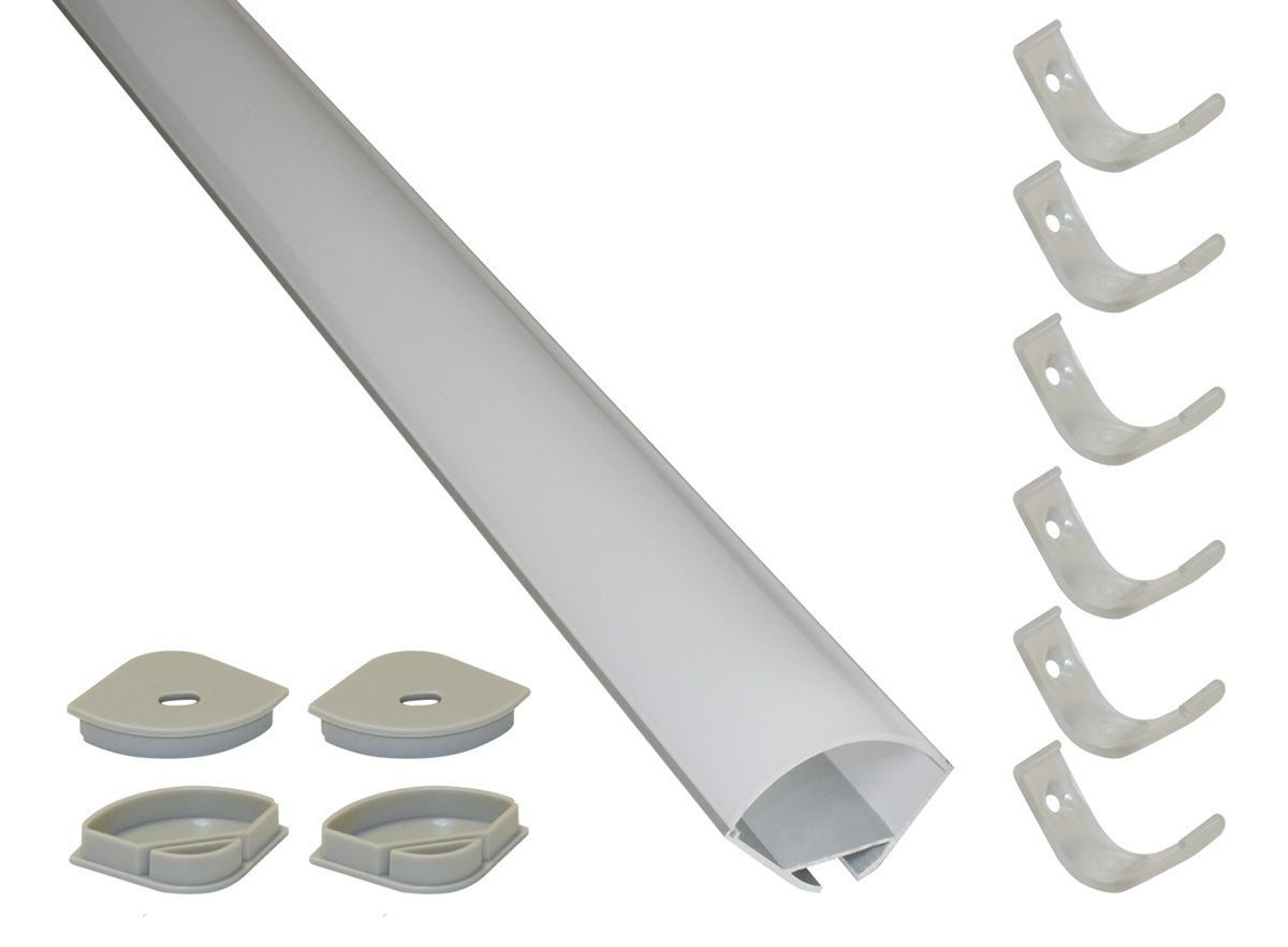 PowerLED LED Strip Extrusion & Diffuser EXT for Cove Lighting, Shelve Lighting, Skirting Board Lighting, Under Cabinet