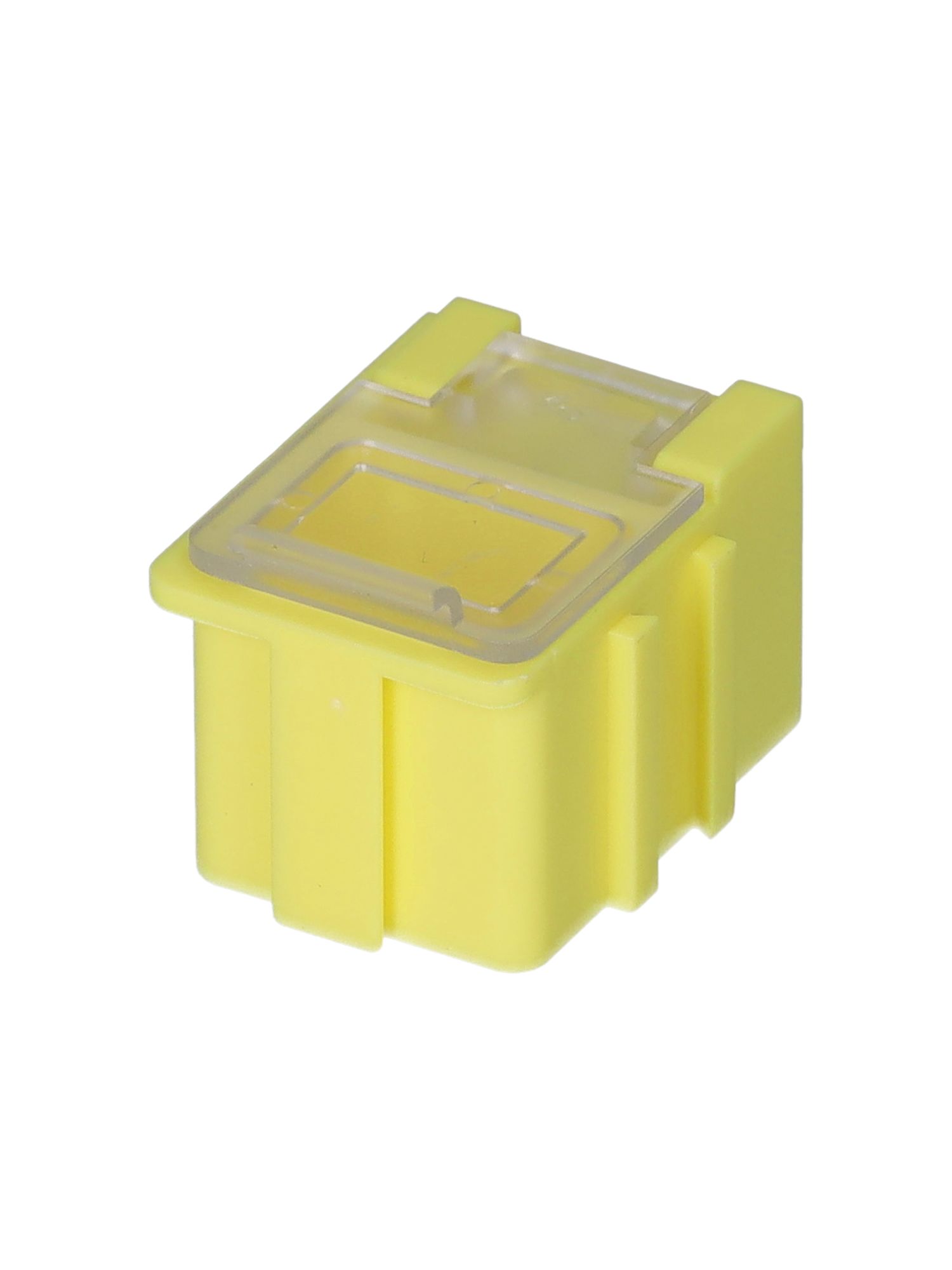 Licefa 1 Cell Transparent, Yellow Compartment Box, 21mm x 21.8mm x 29.4mm