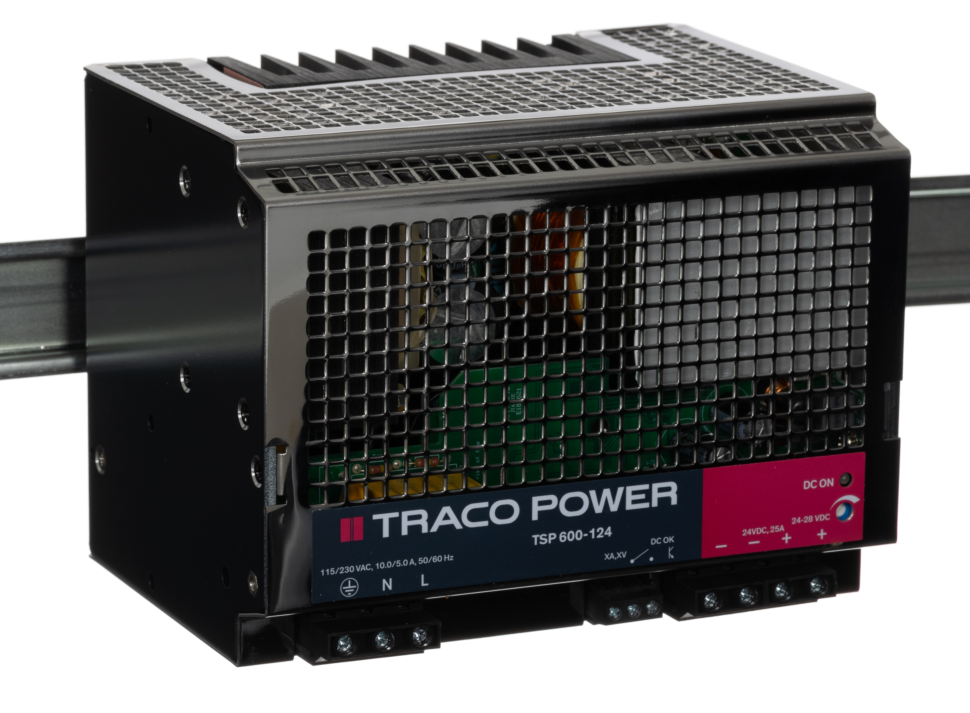 TRACOPOWER TSP Switched Mode DIN Rail Power Supply, 85 → 264V ac ac Input, 24V dc dc Output, 25A Output, 600W
