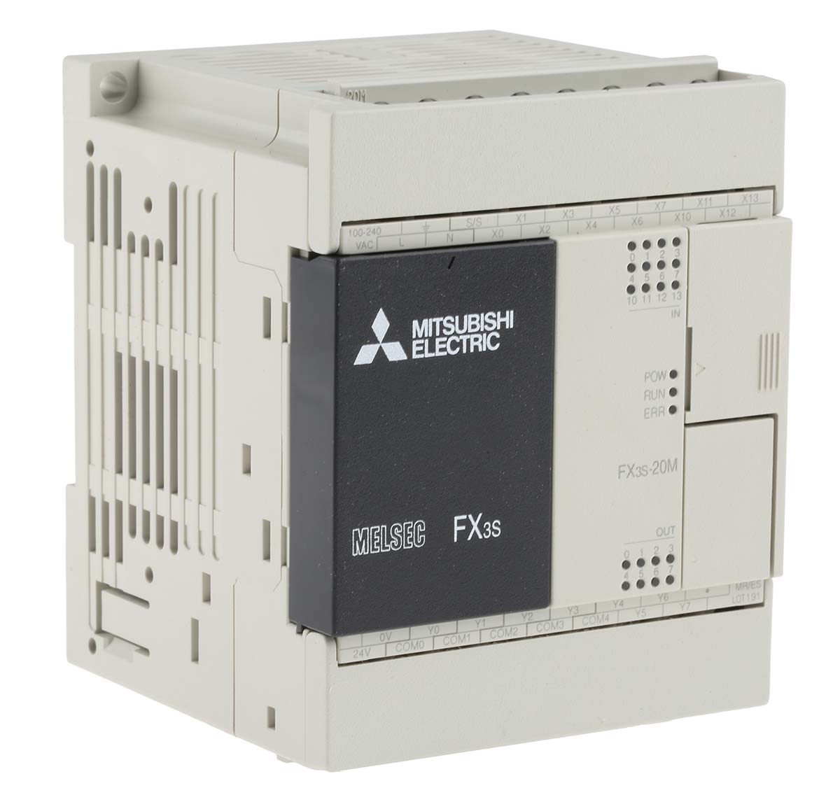 Mitsubishi FX3S Series PLC CPU for Use with FX3 Series, Relay, Transistor Output, 12-Input, DC Input