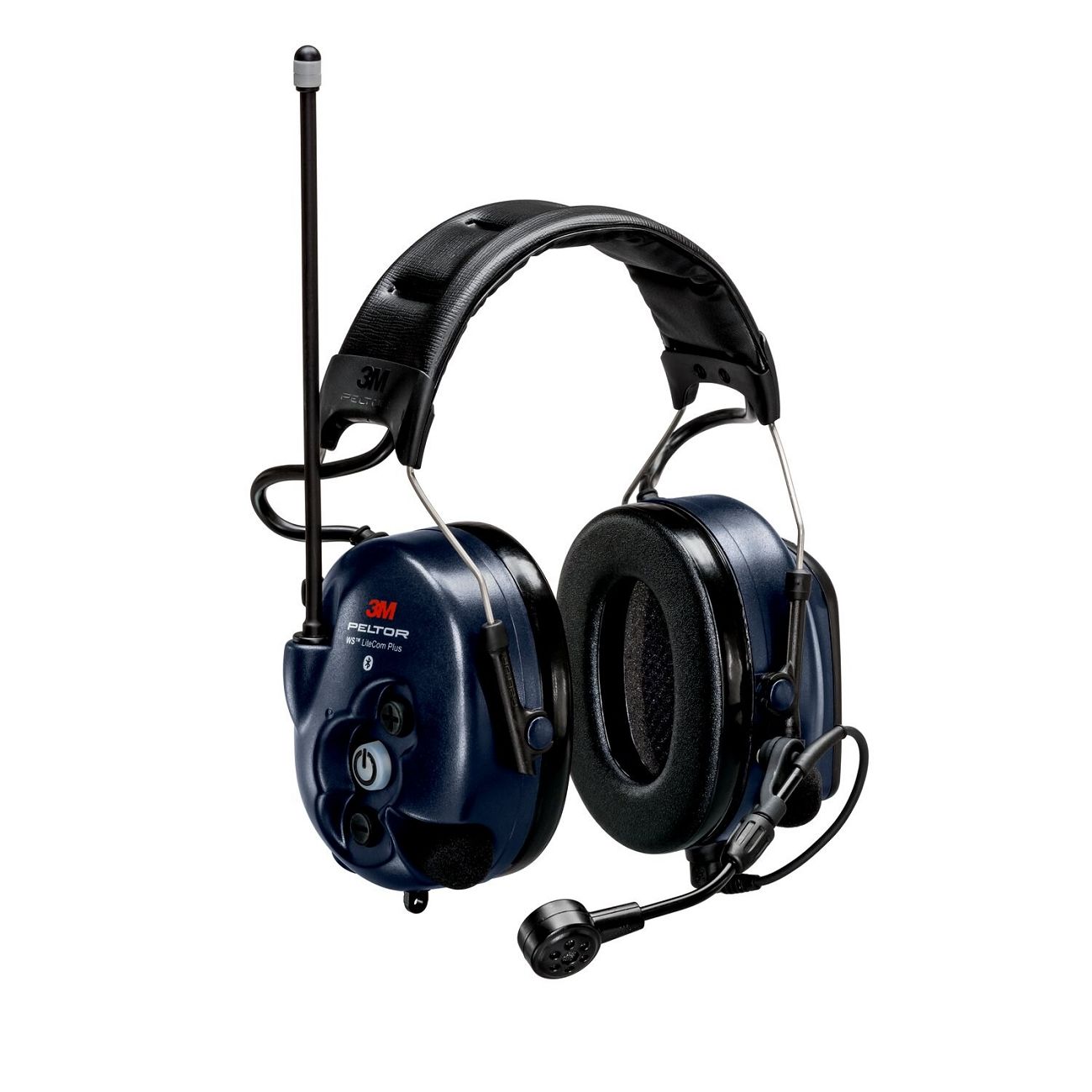 3M PELTOR LiteCom Plus Wired Speak & Listen Ear Defender with Headband, 33dB, Blue, Noise Cancelling Microphone