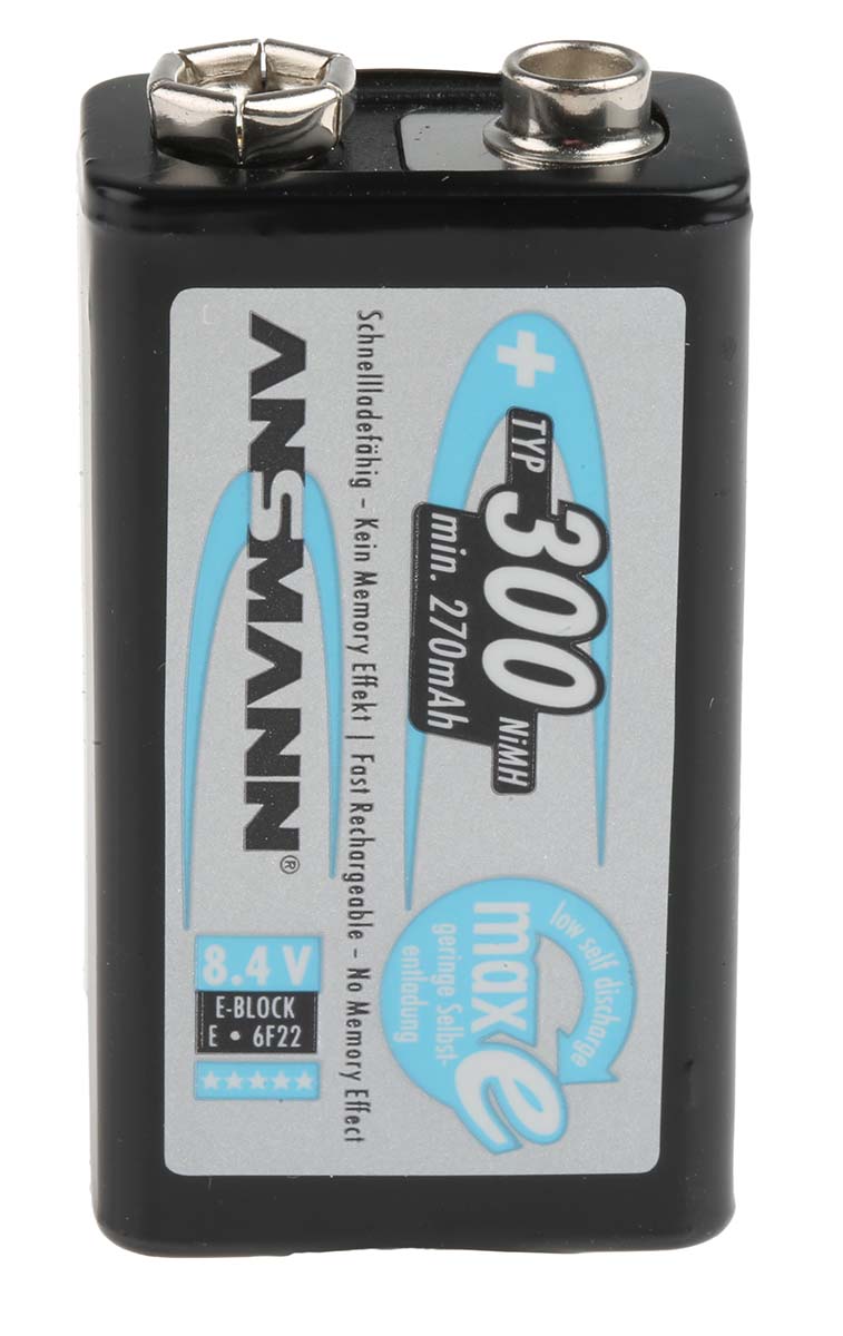 Ansmann 300mAh NiMH 9V Rechargeable Battery
