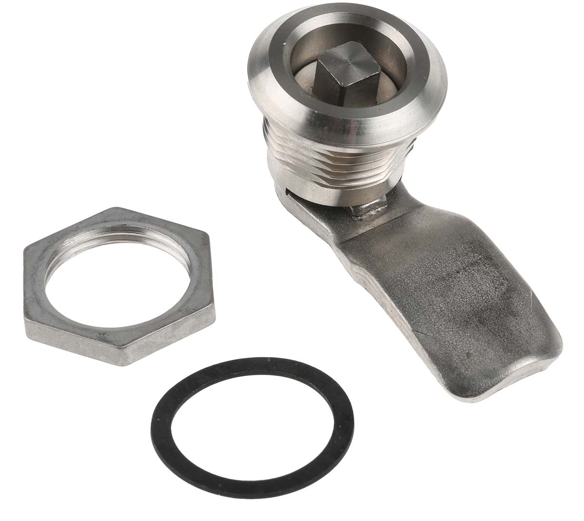 Steinbach & Vollman Stainless Steel Square Lock, 13mm Panel-to-Tongue, 20.2 x 20.2mm Cutout, Key Unlock