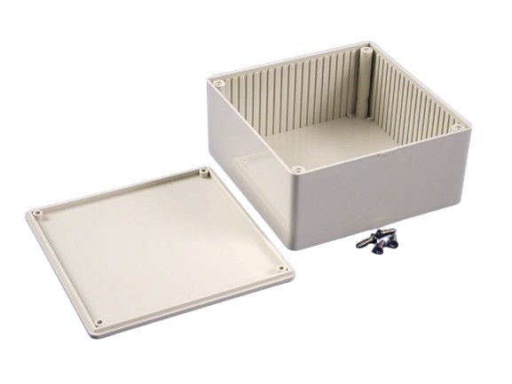 Hammond 1591 Series Grey ABS Enclosure, IP54, Grey Lid, 119 x 119 x 56mm