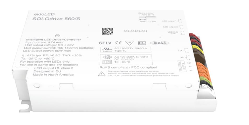 eldoLED LED Driver, 2 → 55V Output, 50W Output, 150 → 1400mA Output, Constant Current Dimmable