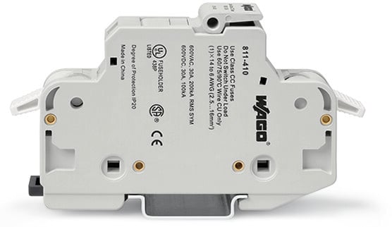 WAGO 30A Fuse Holder for 10 x 38mm Fuse, 1P, 600V ac
