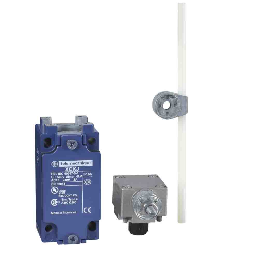 Telemecanique Sensors XCKJ Series Rod Limit Switch, 1NC/1NO, IP66, DP, Zinc Alloy Housing, 500V ac Max, 10A Max