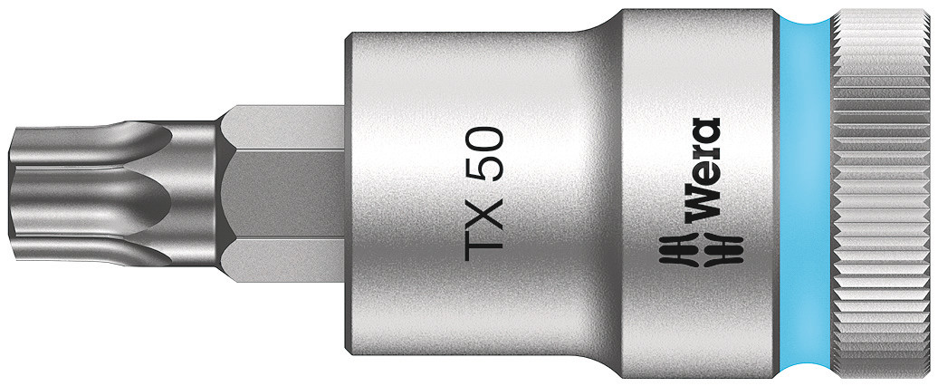 Wera 1/2 in Drive Bit Socket, Torx Bit, T50, 60 mm Overall Length