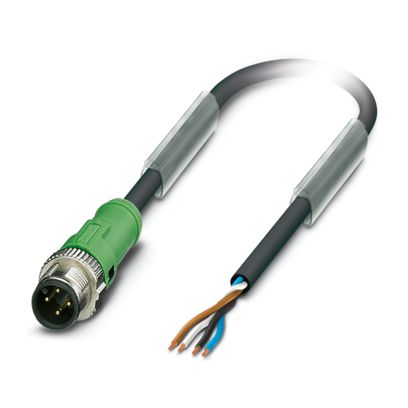 Phoenix Contact Male 4 way Straight Plug M12 SPEEDCON to 4 way Free Cable End Sensor Actuator Cable, 2 m