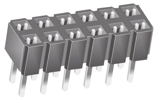 Samtec CES Series Straight Through Hole Mount PCB Socket, 12-Contact, 2-Row, 2.54mm Pitch, Through Hole Termination