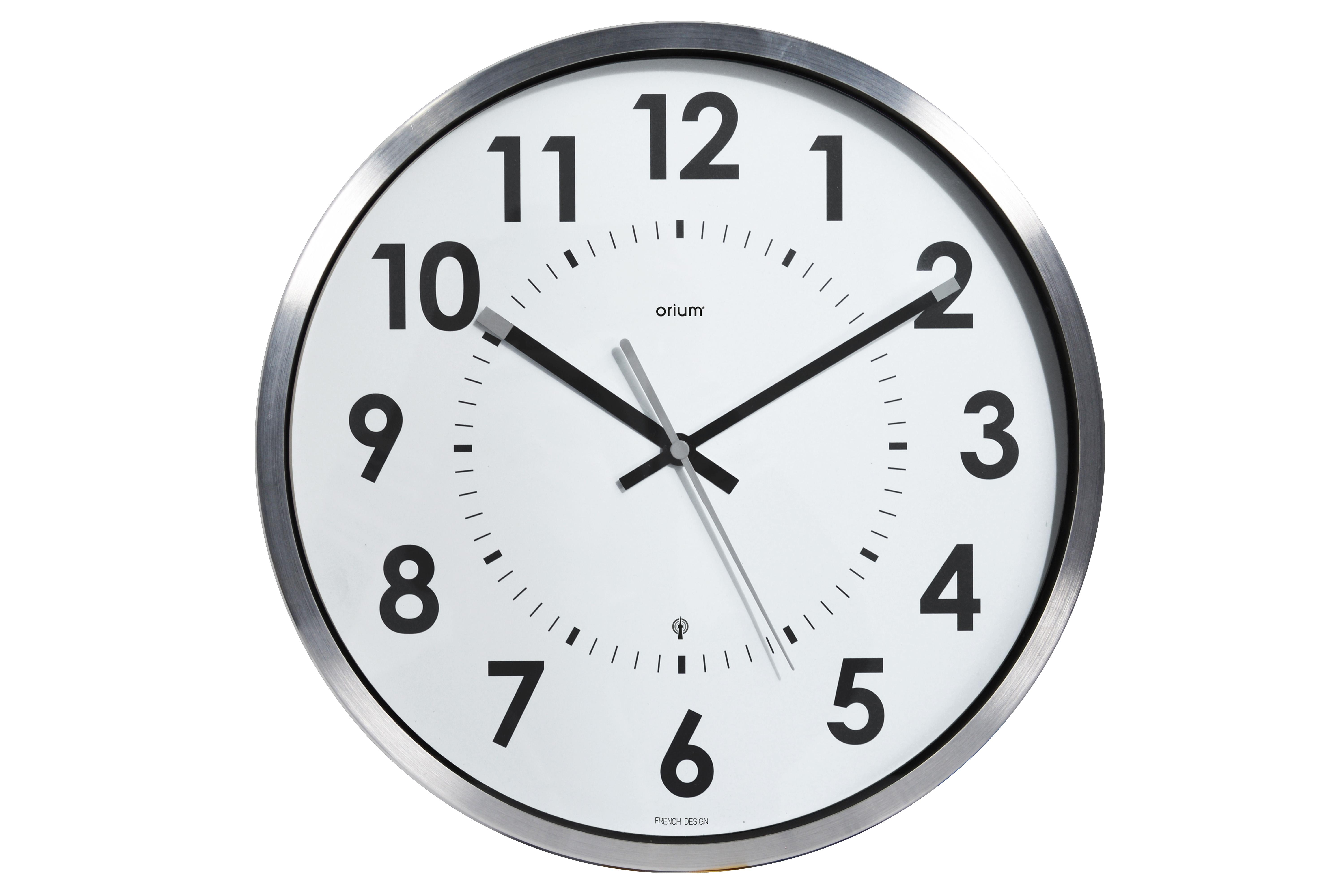 Orium Silver Radio Controlled Analog Wall Clock, 40cm Diameter