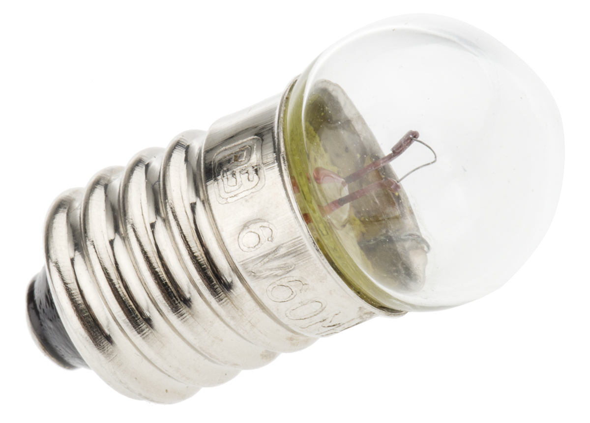 RS PRO E10 Indicator Light, Clear, 6 V, 60 mA, 10000h