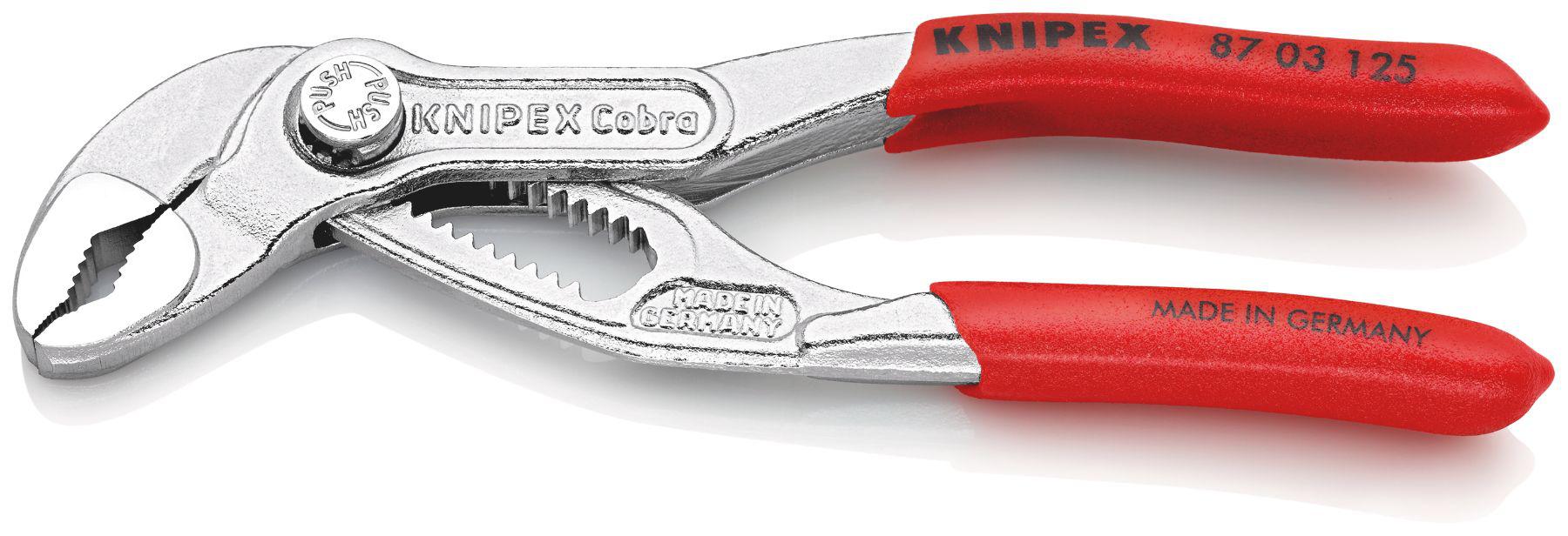 Knipex Cobra® Hightech Water Pump Pliers, 125 mm Overall, Angled Tip