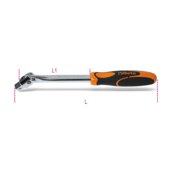 BETA 920/35A 1/2 in Swivel Handle, 285 mm Overall