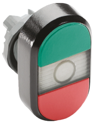 ABB Modular Series Green, Red Momentary Push Button Head, 22mm Cutout, IP66