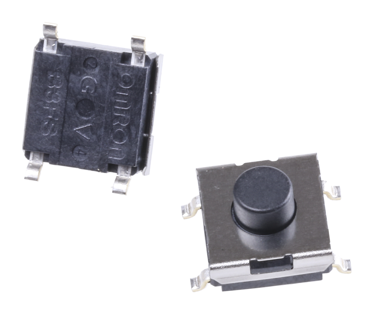 Omron Black Plunger Tactile Switch, SPST 50 mA @ 24 V dc 1.7mm