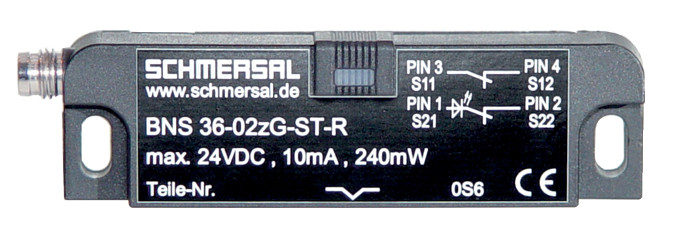 Schmersal BNS 36 Series Flush Magnetic Safety Switch, 75V dc, Reinforced Thermoplastic Housing, 2NC, Screw
