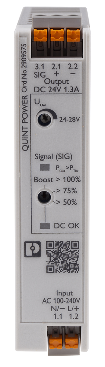 Phoenix Contact QUINT POWER Switched Mode DIN Rail Power Supply, 100 → 240 V ac / 110 → 250V dc ac, dc
