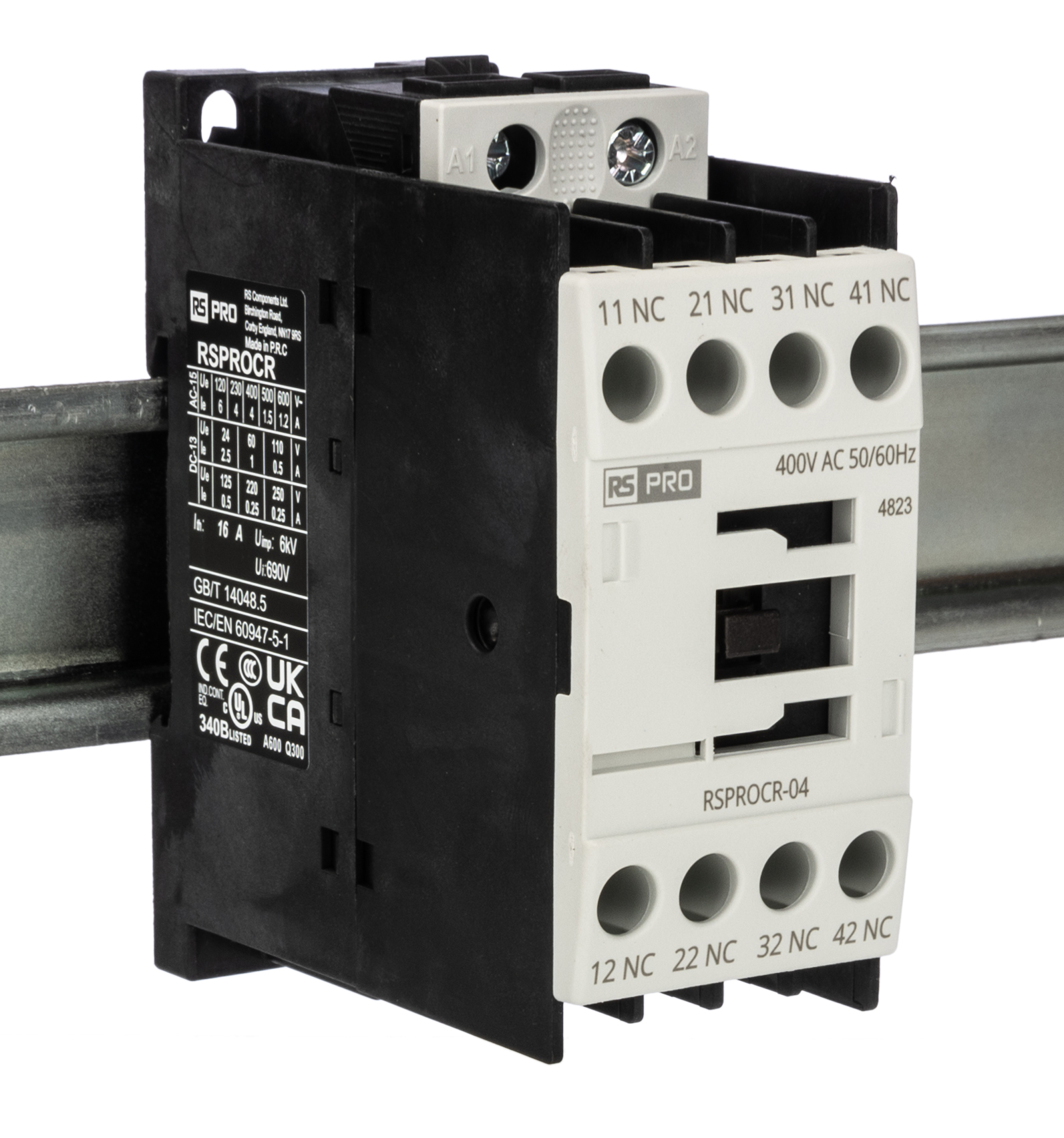 RS PRO Contactor, 400 V ac Coil, 1-Pole, 4 A 400 V, 4 NO, 500V