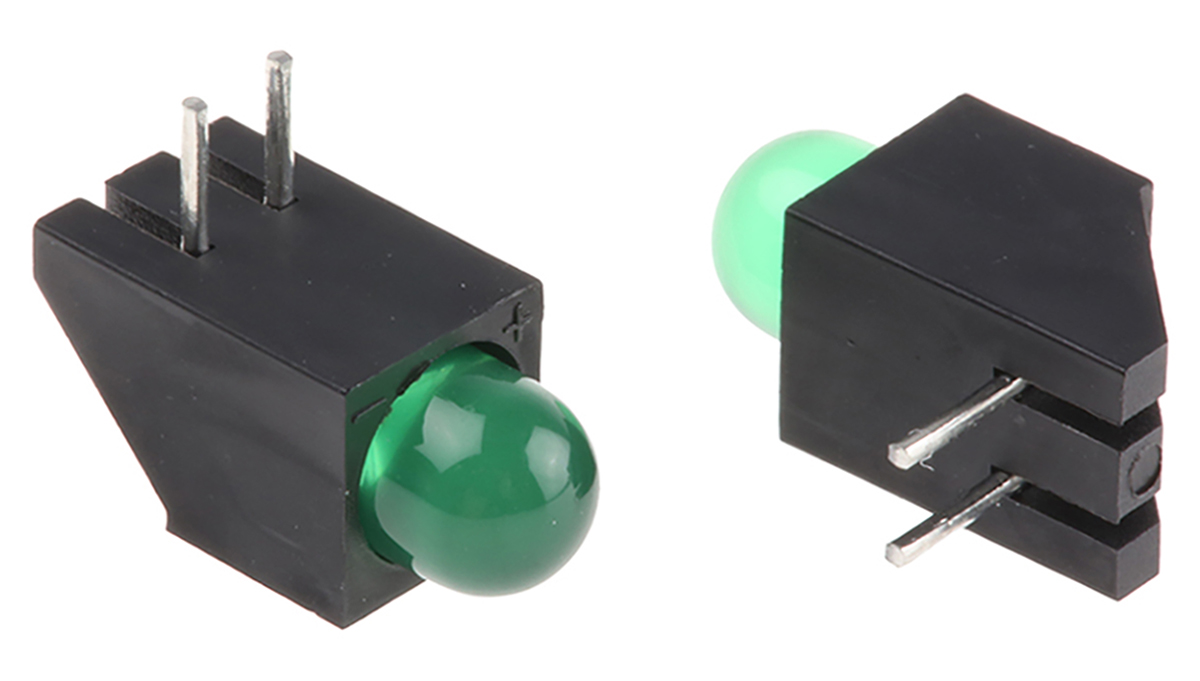 Kingbright L-1503CB/1GD, Green Right Angle PCB LED Indicator, Through Hole 2.5 V